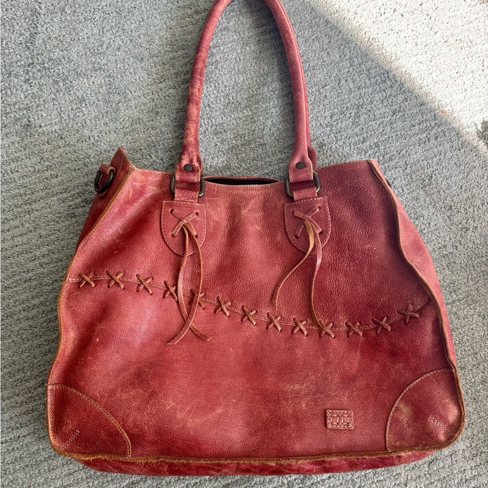 BED|STU Bruna Rustic Red Leather Tote